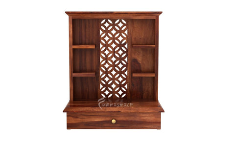 Close-up of the jaali work on the Sanvi pooja mandir.