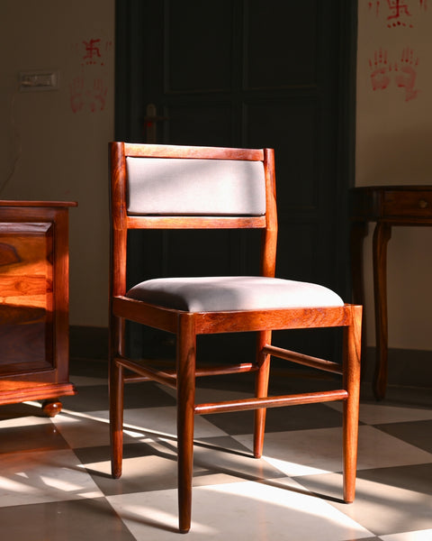 Premium Sheesham Wooden Chair with Upholstered Seat & Backrest
