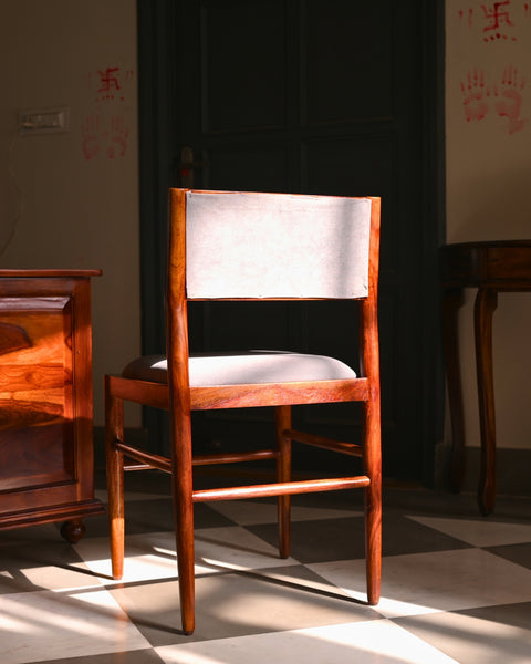 Premium Sheesham Wooden Chair with Upholstered Seat & Backrest