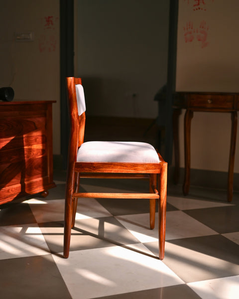 Premium Sheesham Wooden Chair with Upholstered Seat & Backrest