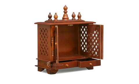 solid sheesham wooden Temple Mandir with drawers