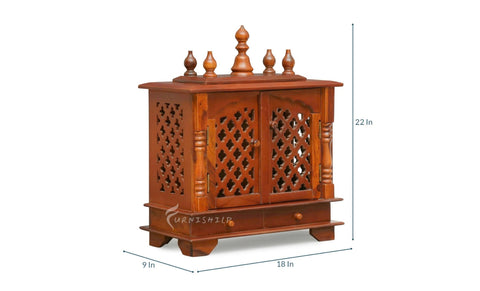 solid sheesham wooden Temple Mandir with drawers