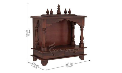 Advika Wall-Mounted Sheesham Wood Mandir