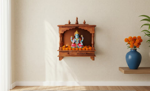 Advika Wall-Mounted Sheesham Wood Mandir