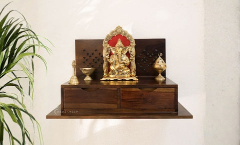 Vihana Modern Wall-Mounted Mandir Shelf