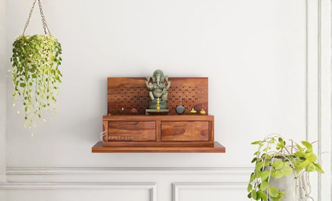 Vihana Modern Wall-Mounted Mandir Shelf