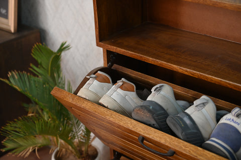 Furnishilp Solid Mango Wood Shoe Rack for Entryway