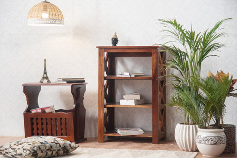 EBONY STYLISH SOLID SHEESHAM WOOD BOOKSHELVES