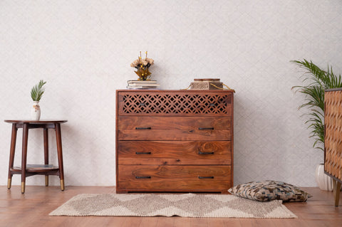 JADE CLASSSY SOLID SHEESHAM WOOD CHEST OF DRAWER