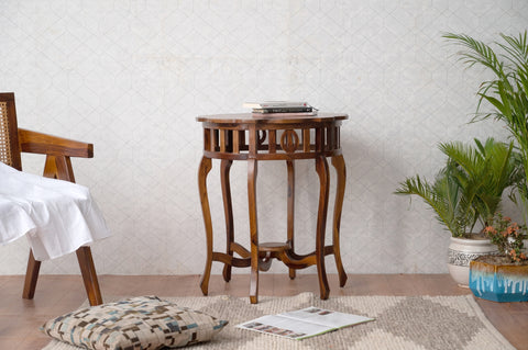 HOLLIS CLASSSY SOLID SHEESHAM WOOD SIDE TABLE